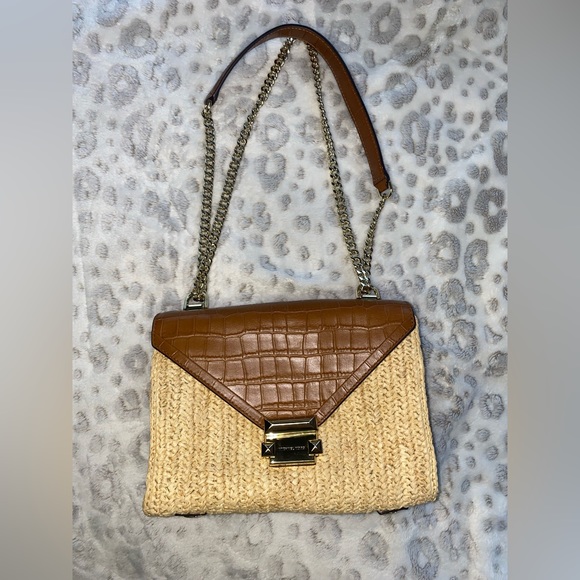 Michael Kors Handbags - Michael Kors Whitney Straw Shoulder Bag